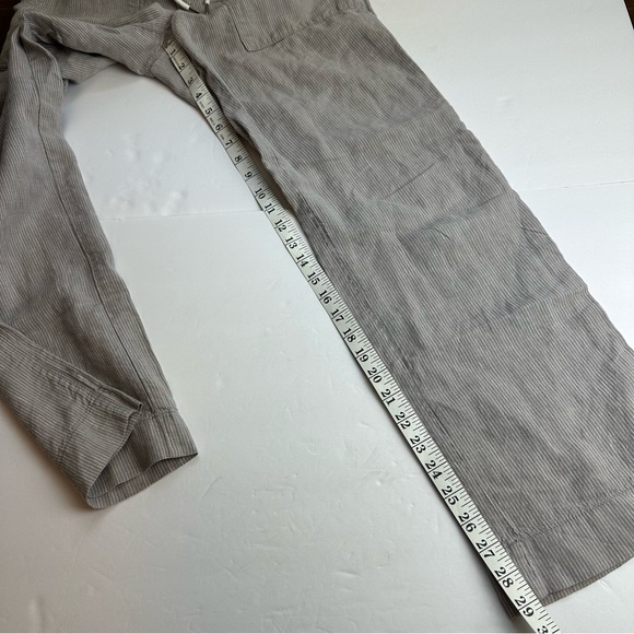 Athleta Cabo Wide Leg Pants Women's Size 6 Gray Pockets Drawstring 100% Linen - Picture 5 of 10